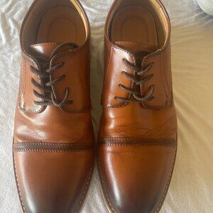 Meridos Men’s Chestnut Brown Faux Leather Lace-Up Shoes – Size 10.5